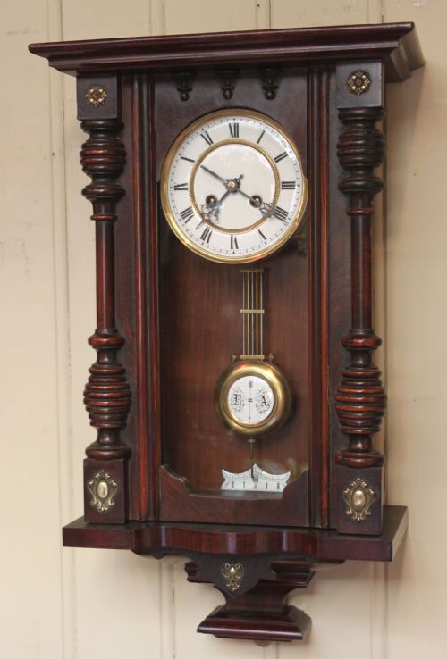 Small Walnut Regulator Wall Clock