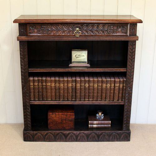 Victorian Carved Oak Bookcase