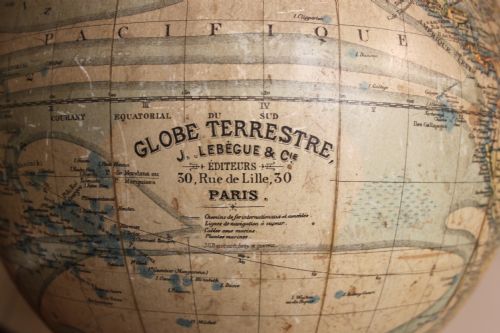 fig 1. Early 20th Century French Terrestrial Globe