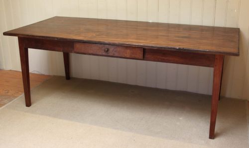 French Poplar and Oak Farmhouse Table