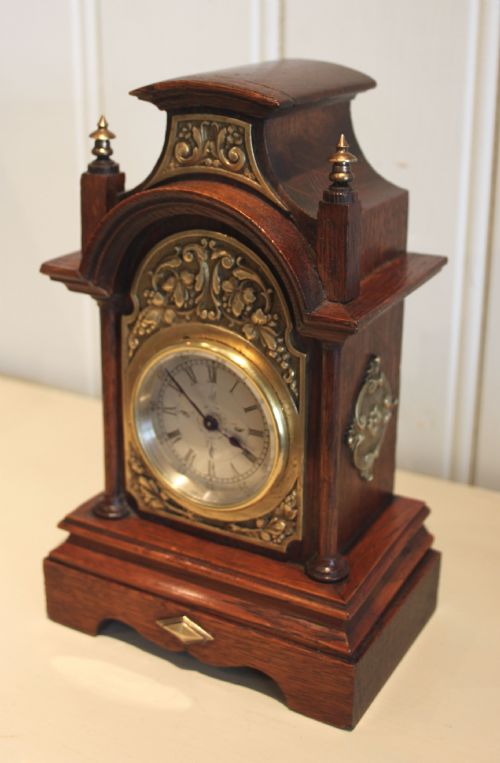 fig 1. Small Solid Oak Mantel Clock