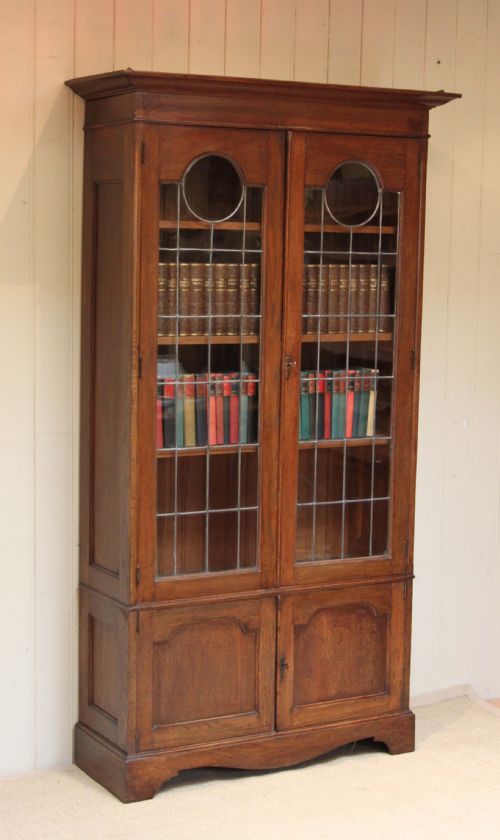 Solid Oak Cabinet Bookcase