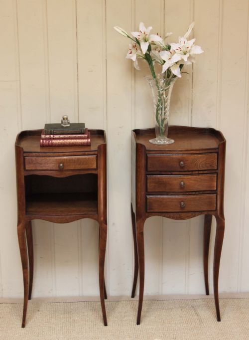 Pair of French Oak Bedside Cabinets