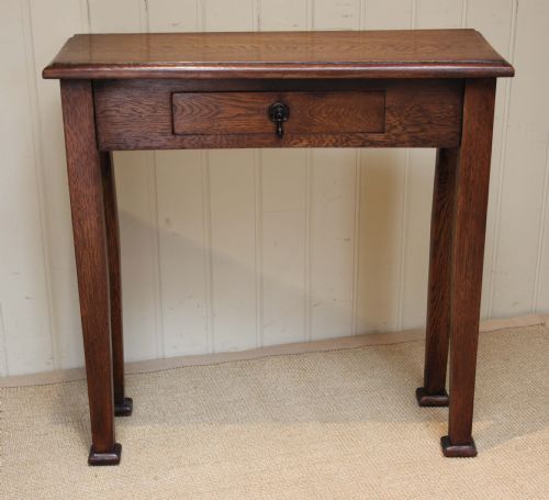 Slim Oak Arts and Crafts Style Hall Table