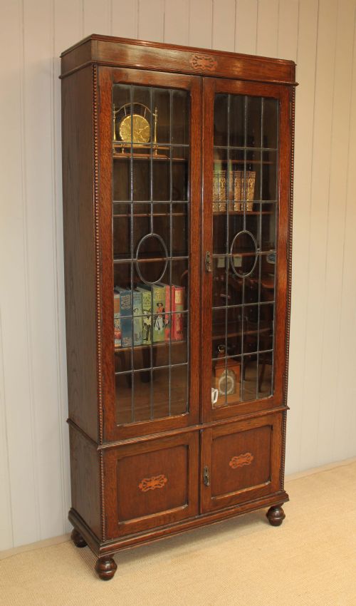 1920s Oak Cabinet Bookcase