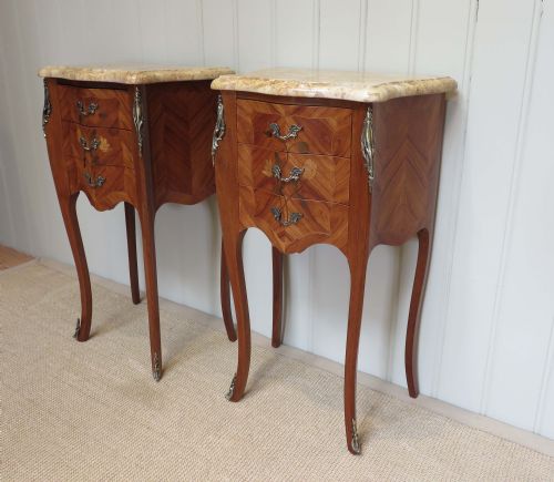 Pair of Mahogany and Kingwood Bedside Cabinets