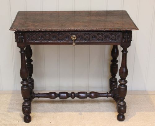 Victorian Carved Oak Hall Table
