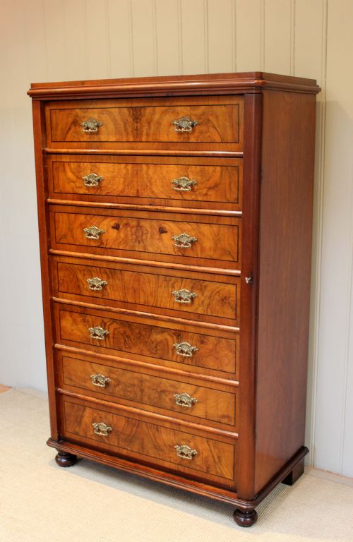 Tall Walnut Chest of Drawers