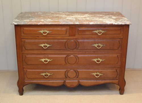 French Oak Marble Top Chest/washstand