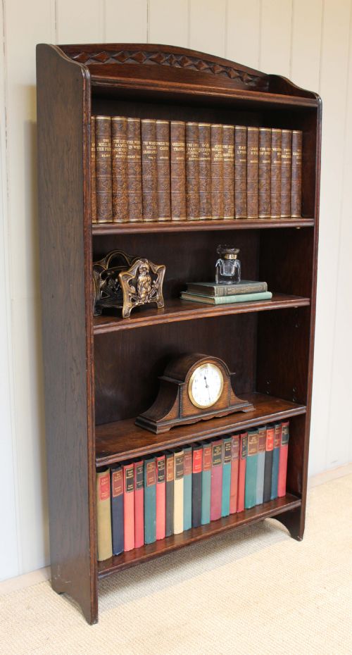 Edwardian Oak Open Bookcase