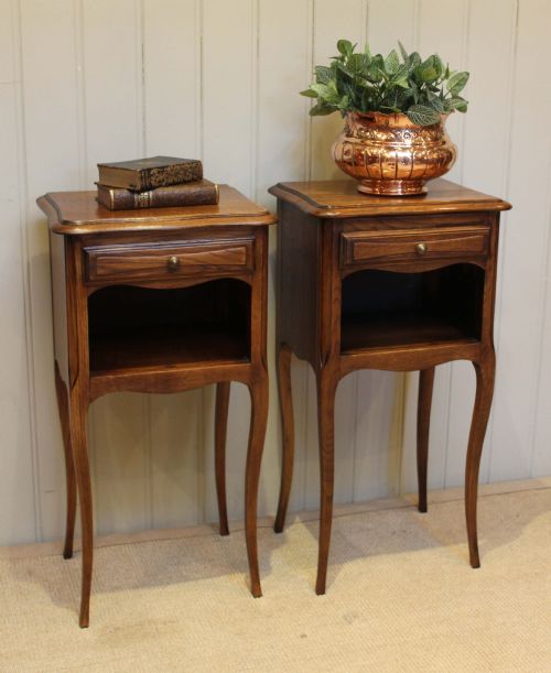 Pair of French Oak Bedside Cabinets