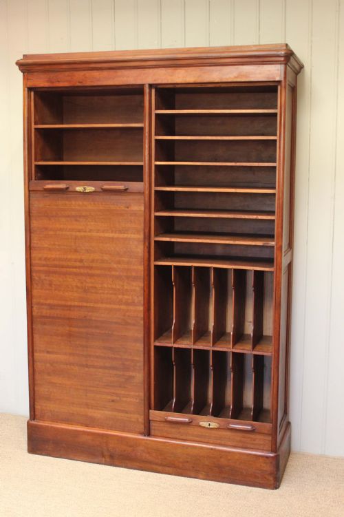 French Walnut Double Front Tambour Filing Cabinet