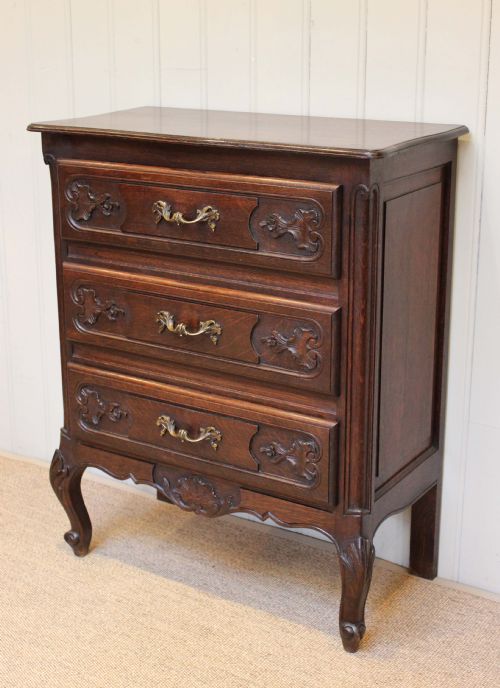 Slim French Oak Chest of Drawers