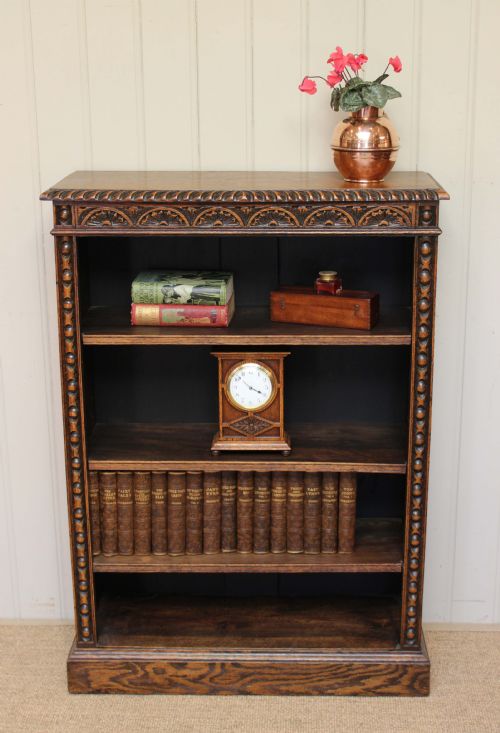 Late Victorian Oak Open Bookcase
