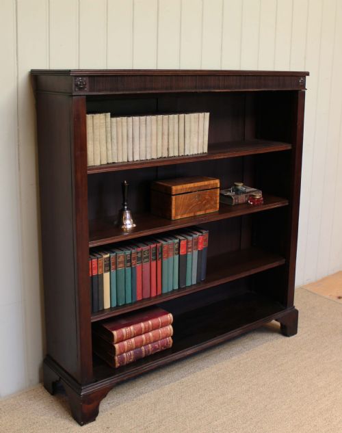 Edwardian Mahogany Open Bookcase