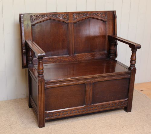 1920s Oak Monks Bench