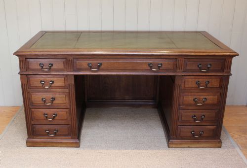 French Oak Pedestal Desk