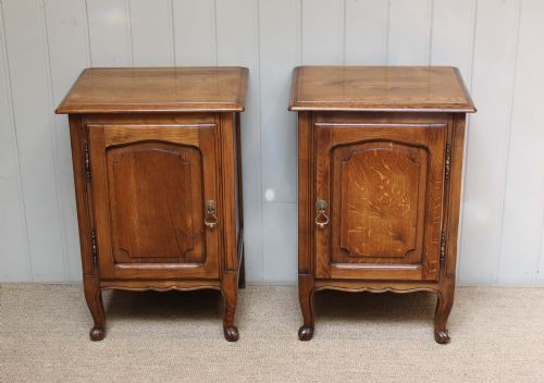 Pair of French Oak Bedside Cabinets