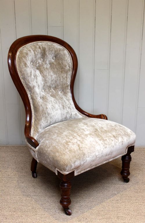 Walnut Balloon Back Armchair