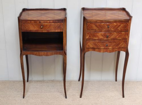 Pair of Mahogany and Tulipwood Bedside Cabinets