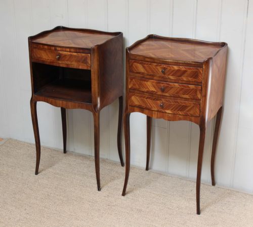 fig 1. Pair Of Mahogany And Tulipwood Bedside Cabinets