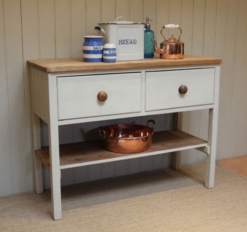 Farmhouse Pine and Painted Console Table