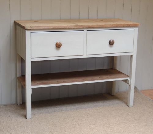 fig 1. Farmhouse Pine And Painted Console Table
