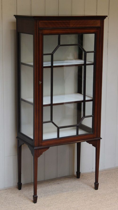 Edwardian Inlaid Mahogany Display Cabinet