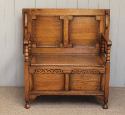 1920s Oak Monks Bench