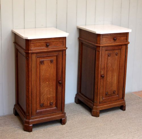 Pair of French Oak Bedside Cabinets