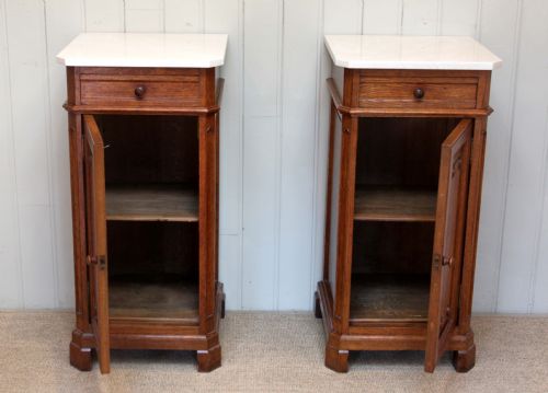 fig 1. Pair Of French Oak Bedside Cabinets