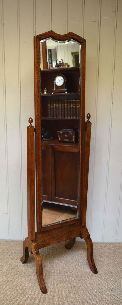 fig 1. 1920s Oak Cheval Mirror