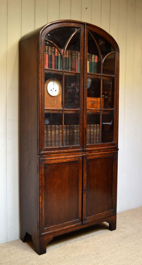 Art Deco Arch Top Cabinet Bookcase