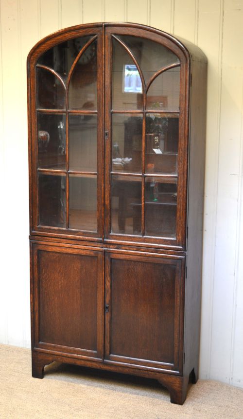 fig 1. Art Deco Arch Top Cabinet Bookcase