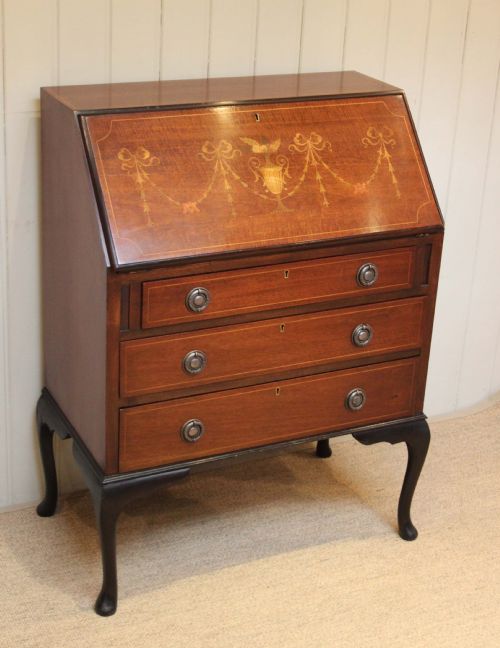 Edwardian Mahogany Inlaid Bureau