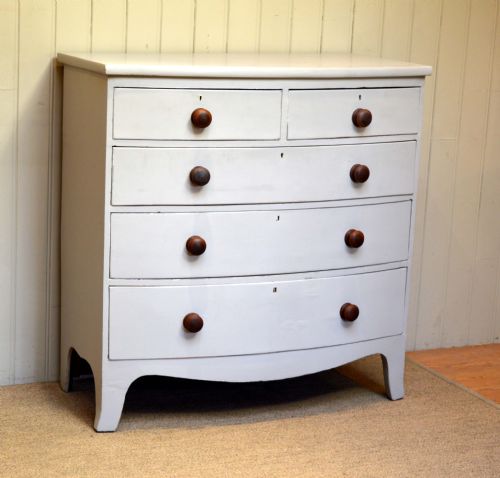 Victorian Painted Bow Front Chest of Drawers