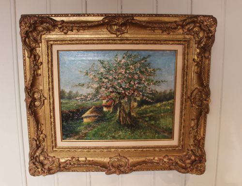 Oil on Canvas Depicting a Tree in Blossom