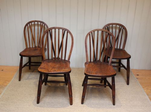 Matched Set of Four Stick Back Chairs