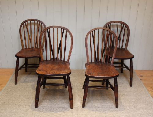 fig 1. Matched Set Of Four Stick Back Chairs