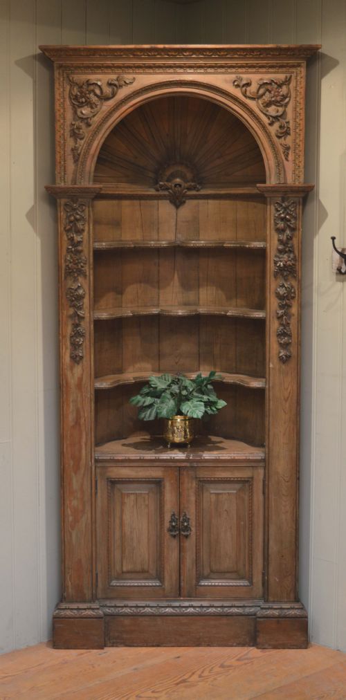 fig 1. Victorian Carved Pine Corner Cabinet