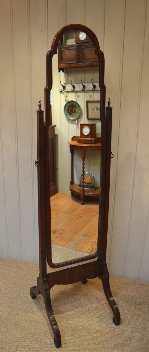 1920s Mahogany Cheval Mirror