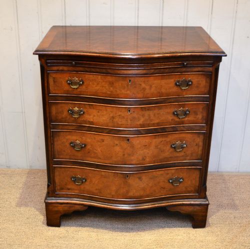 Small Walnut Serpentine Front Chest of Drawers
