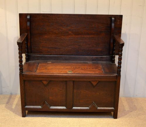 1920s Oak Monks Bench