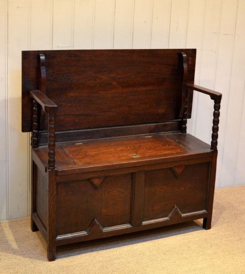 fig 1. 1920s Oak Monks Bench
