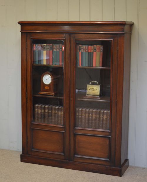Edwardian Walnut Glazed Bookcase