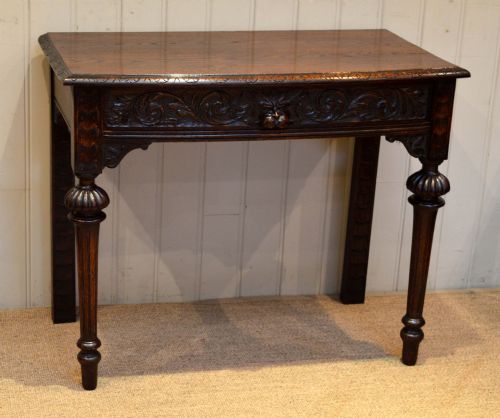 fig 1. Bow Front Carved Oak Table