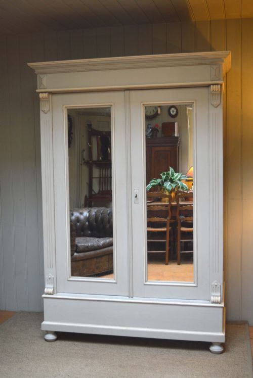 Painted Continental Mirrored Wardrobe