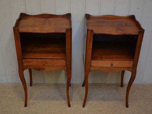 fig 1. Pair Of French Cherrywood Bedside Cabinets