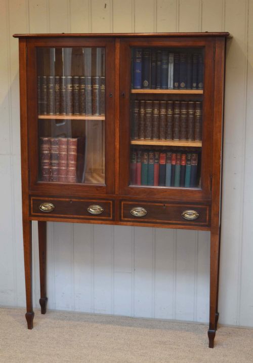Edwardian Two Door Glazed Bookcase