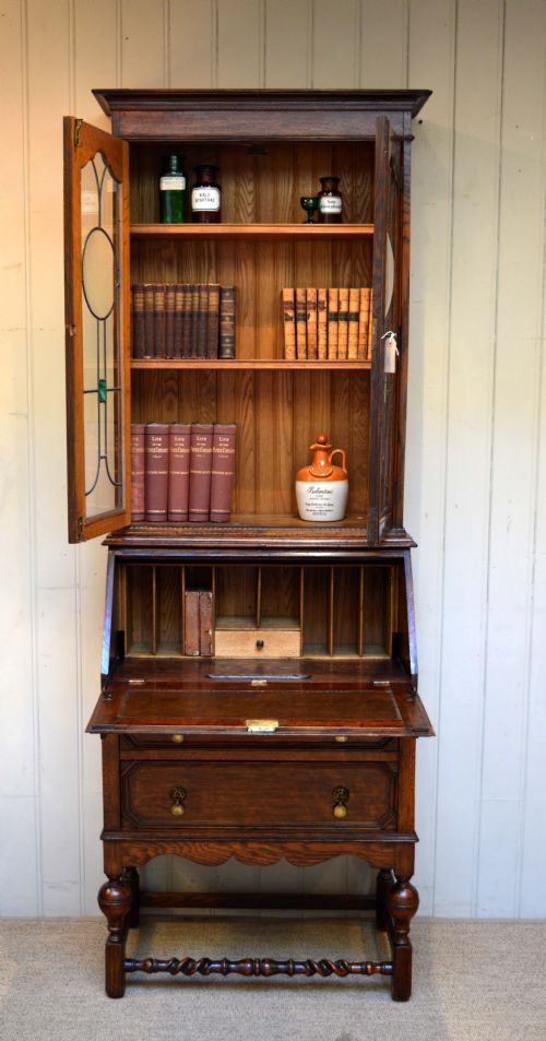 fig 1. Oak Bureau Bookcase
